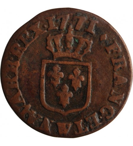 LOUIS XV﻿ - LIARD A LA VIEILLE TETE 1771 W LILLE