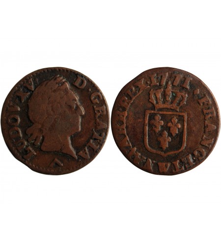 LOUIS XV﻿ - LIARD A LA VIEILLE TETE 1771 W LILLE