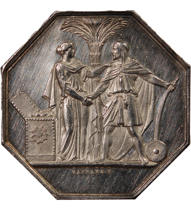 BANQUE DE L'ALGERIE - JETON ARGENT poinçon Main (1845-1860)