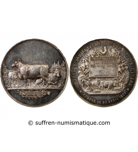 SOCIÉTÉ D'AGRICULTURE DE L'INDRE – MEDAILLE ARGENT 1896