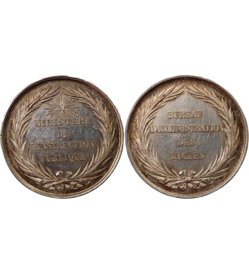 BUREAU D'ADMINISTRATION DES LYCÉES - JETON ARGENT poinçon Abeille (1860-1879)