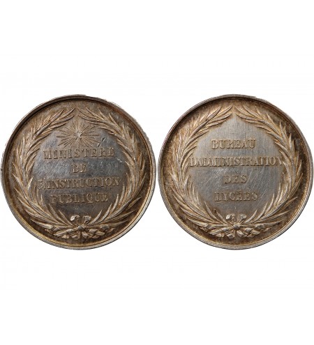 BUREAU D'ADMINISTRATION DES LYCÉES - JETON ARGENT poinçon Abeille (1860-1879)