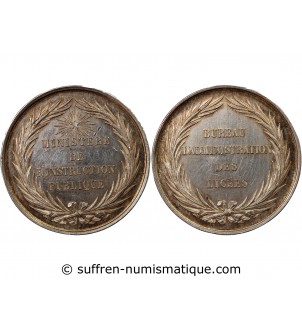 BUREAU D'ADMINISTRATION DES LYCÉES - JETON ARGENT poinçon Abeille (1860-1879)