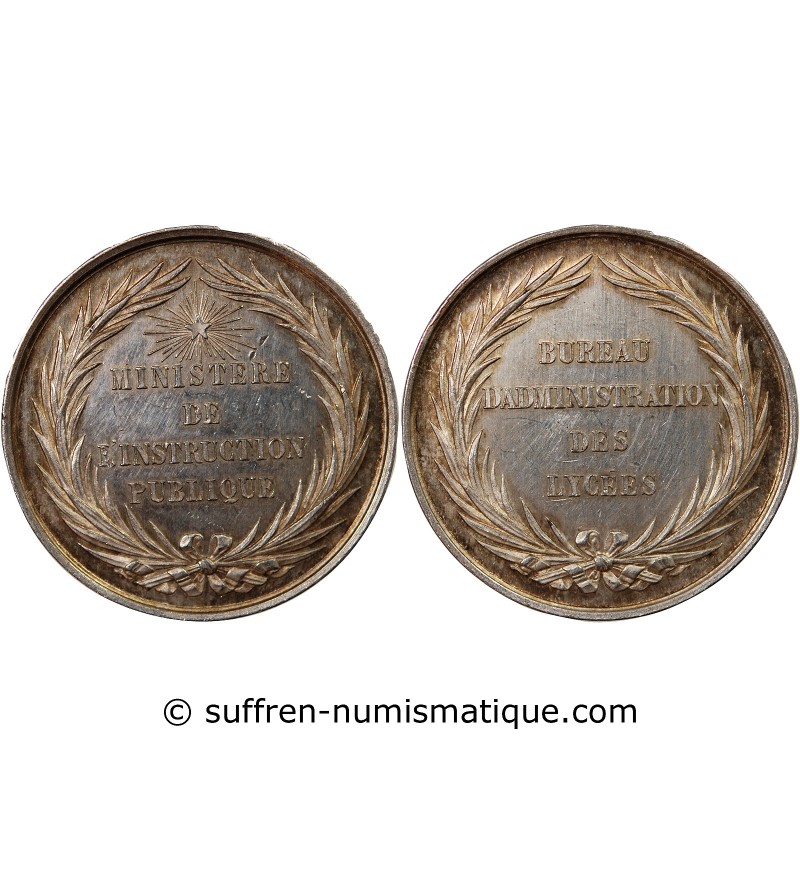 BUREAU D'ADMINISTRATION DES LYCÉES - JETON ARGENT poinçon Abeille (1860-1879)