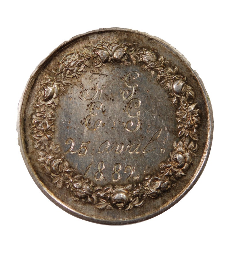 MARIAGE - MEDAILLE ARGENT inscrite en 1882