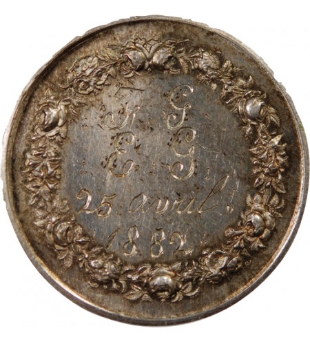 MARIAGE - MEDAILLE ARGENT inscrite en 1882