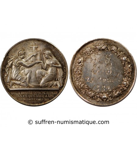 MARIAGE - MEDAILLE ARGENT inscrite en 1882