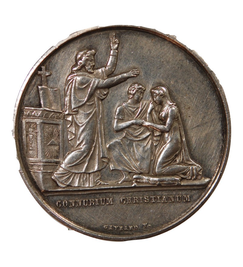 MARIAGE, PRÊTRE BENISSANT - MEDAILLE ARGENT inscrite en 1881