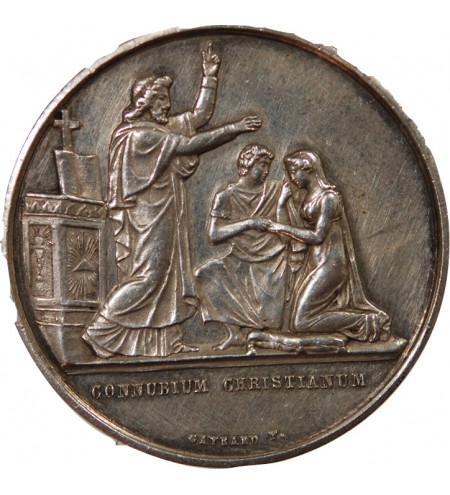 MARIAGE, PRÊTRE BENISSANT - MEDAILLE ARGENT inscrite en 1881