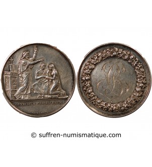 MARIAGE, PRÊTRE BENISSANT - MEDAILLE ARGENT inscrite en 1881