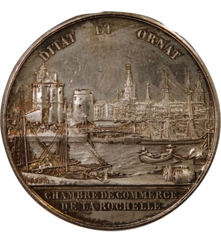 CHAMBRE DE COMMERCE DE LA ROCHELLE – JETON ARGENT poinçon Corne (après 1879)
