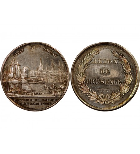 CHAMBRE DE COMMERCE DE LA ROCHELLE – JETON ARGENT poinçon Corne (après 1879)