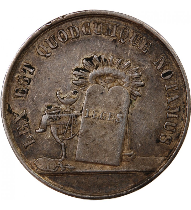 CHAMBRE DES NOTAIRES DE LAON – JETON ARGENT poinçon Abeille (1860-1879)