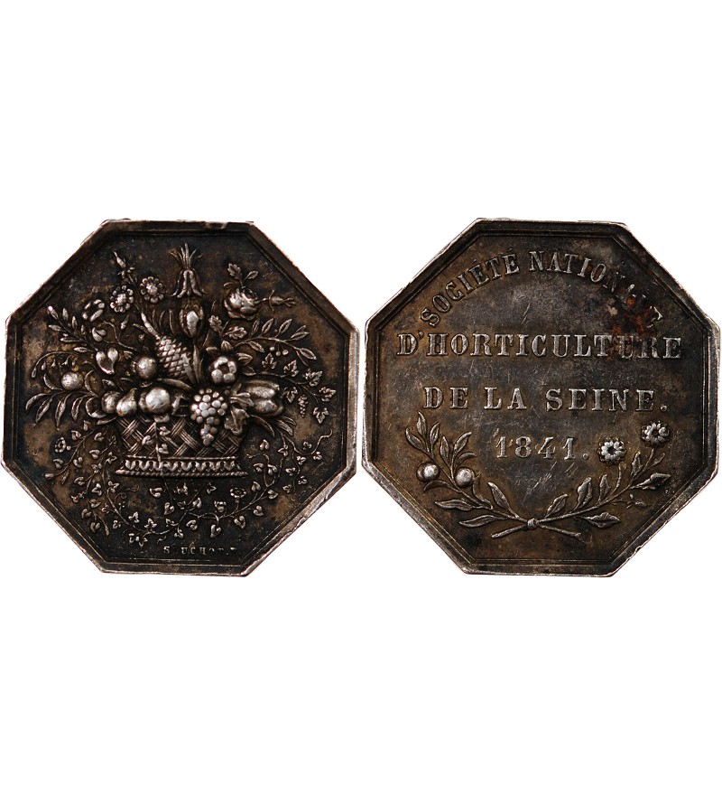SOCIÉTÉ D'HORTICULTURE DE LA SEINE - JETON ARGENT 1841