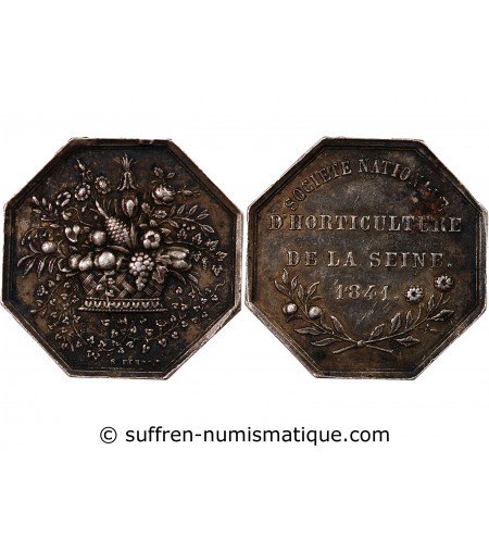 SOCIÉTÉ D'HORTICULTURE DE LA SEINE - JETON ARGENT 1841