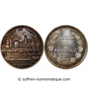 CHAMBRE DE COMMERCE DE LA ROCHELLE – JETON ARGENT poinçon Corne (après 1879)