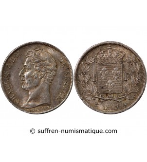 CHARLES X - 1 FRANC ARGENT 1827 A PARIS