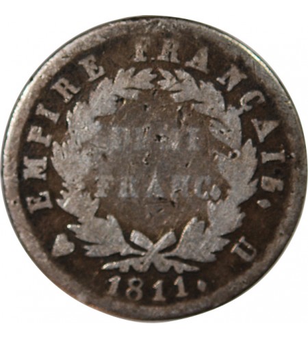 NAPOLEON Ier﻿ - 1/2 FRANC ARGENT 1811 U TURIN