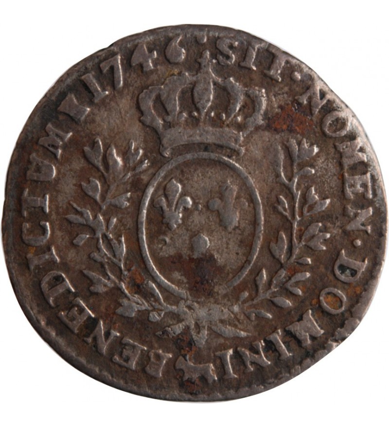 LOUIS XV ﻿- 1/10 ECU AU BANDEAU 1746 PAU