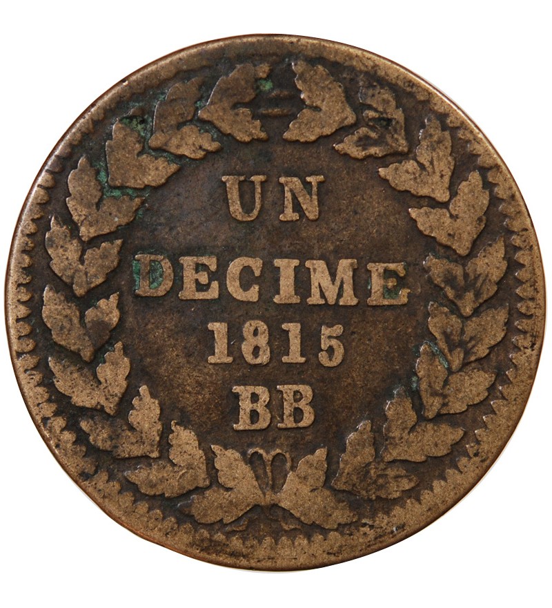 SIEGE DE STRASBOURG, LOUIS XVIII - DECIME 1815 sans point BB