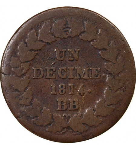 SIEGE DE STRASBOURG, NAPOLEON Ier - DECIME 1814. BB