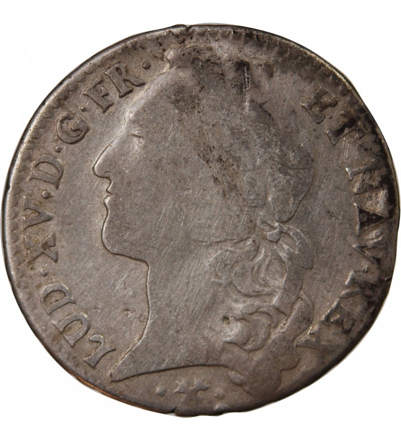 LOUIS XV - 1/2 ECU ARGENT AU BANDEAU 1765 L BAYONNE