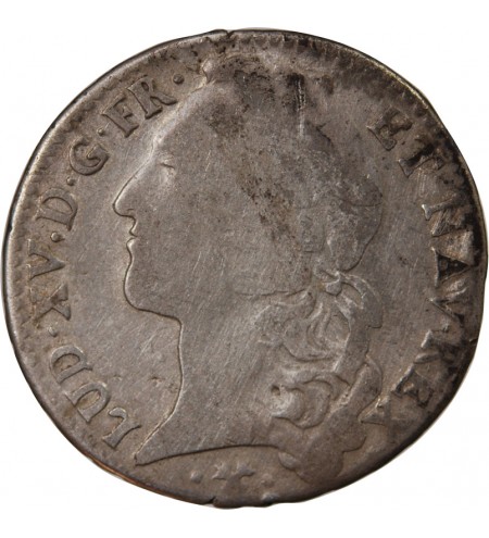 LOUIS XV - 1/2 ECU ARGENT AU BANDEAU 1765 L BAYONNE