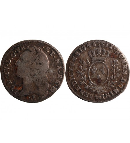 LOUIS XV ﻿- 1/10 ECU AU BANDEAU 1746 PAU