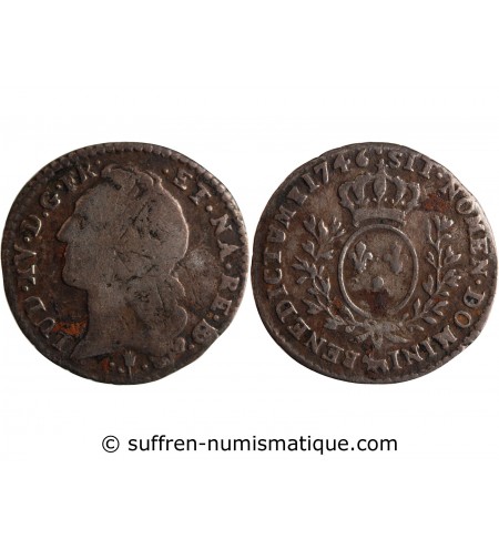 LOUIS XV ﻿- 1/10 ECU AU BANDEAU 1746 PAU