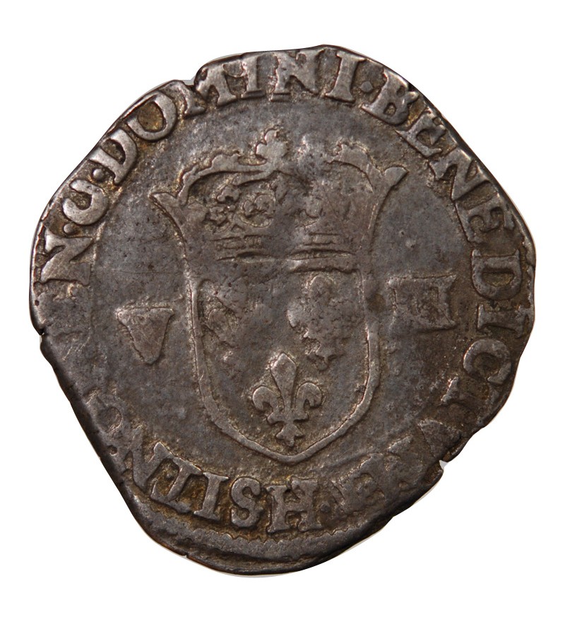 HENRI IV﻿ - 1/8 ECU ARGENT 1608 H LA ROCHELLE