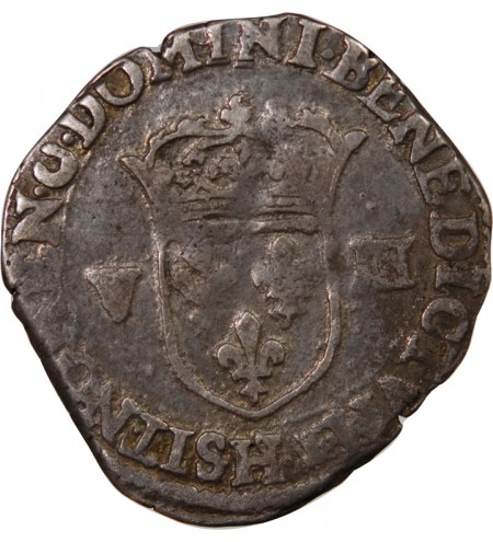 HENRI IV﻿ - 1/8 ECU ARGENT 1608 H LA ROCHELLE