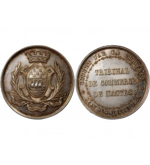 TRIBUNAL DE COMMERCE DE NANTES - JETON ARGENT poinçon Abeille (1860 /1879) 2