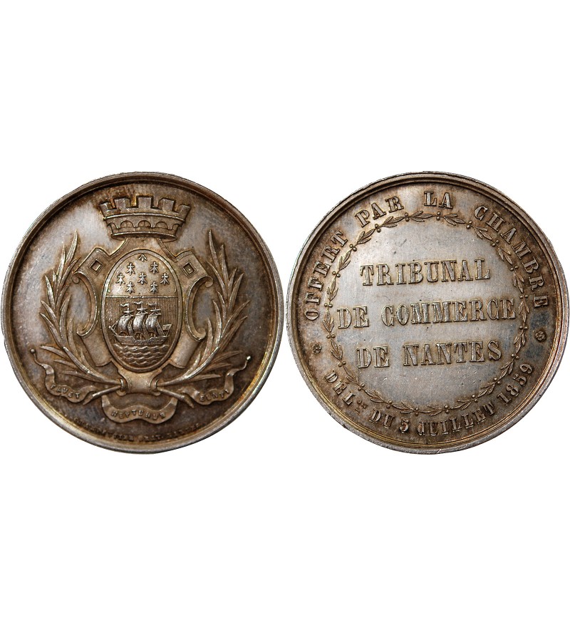TRIBUNAL DE COMMERCE DE NANTES - JETON ARGENT poinçon Abeille (1860 /1879)