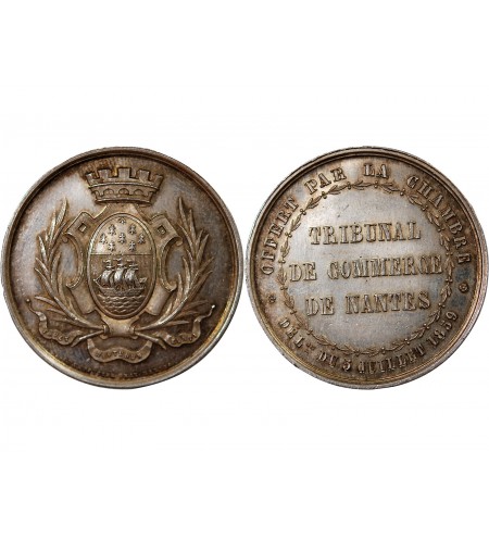 TRIBUNAL DE COMMERCE DE NANTES - JETON ARGENT poinçon Abeille (1860 /1879)