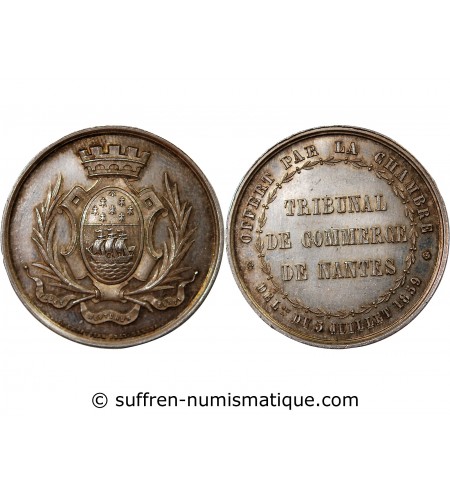 TRIBUNAL DE COMMERCE DE NANTES - JETON ARGENT poinçon Abeille (1860 /1879)