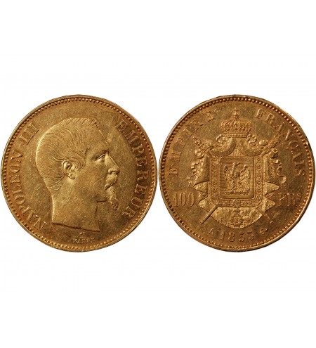 NAPOLEON III - 100 FRANCS OR 1855 A PARIS﻿