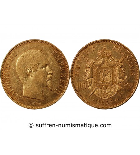 NAPOLEON III - 100 FRANCS OR 1855 A PARIS﻿