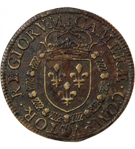 CHAMBRE DES COMPTES DU ROI, HENRI III – JETON LAITON 1583