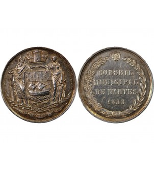 CONSEIL MUNICIPAL DE NANTES - JETON ARGENT 1855 2