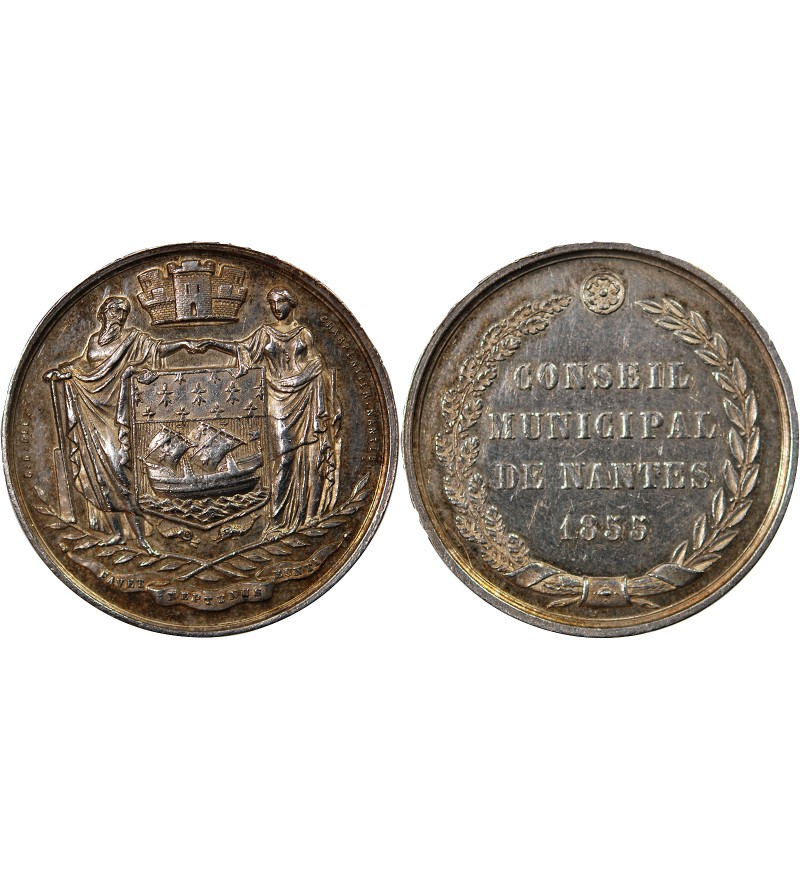 CONSEIL MUNICIPAL DE NANTES - JETON ARGENT 1855
