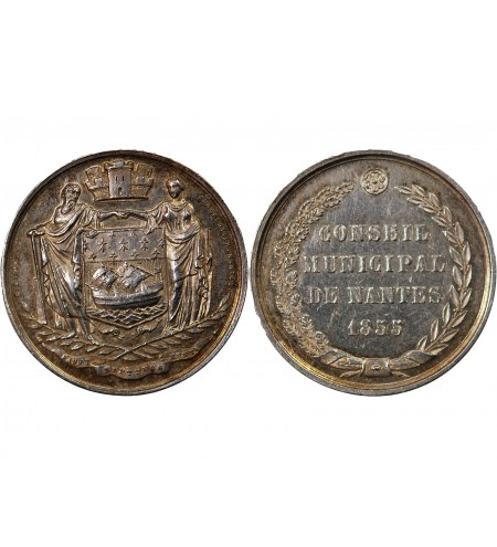 CONSEIL MUNICIPAL DE NANTES - JETON ARGENT 1855