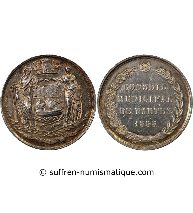 CONSEIL MUNICIPAL DE NANTES - JETON ARGENT 1855