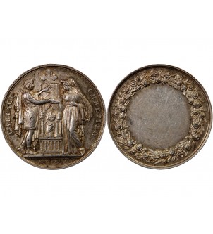 MARIAGE, MARIAGE CHRETIEN - MEDAILLE ARGENT poinçon Corne (après 1879) 2