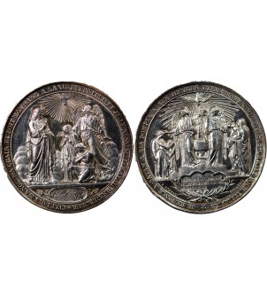 BAPTÊME ET COMMUNION - MEDAILLE ARGENT inscrite en 1869 2