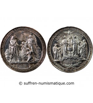 BAPTÊME ET COMMUNION - MEDAILLE ARGENT inscrite en 1869