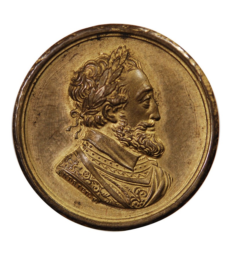 LOUIS XVIII, STATUE D'HENRI IV - MEDAILLE CUIVRE poinçon Corne (après 1879)