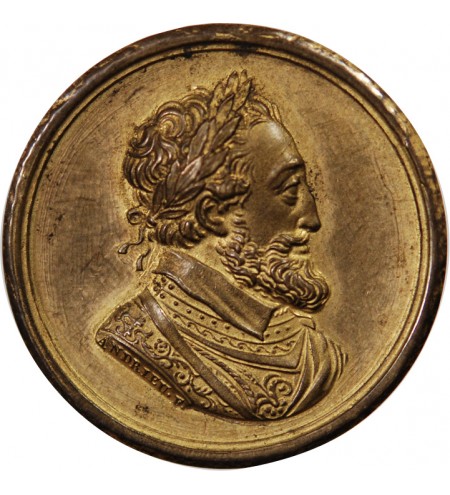 LOUIS XVIII, STATUE D'HENRI IV - MEDAILLE CUIVRE poinçon Corne (après 1879)