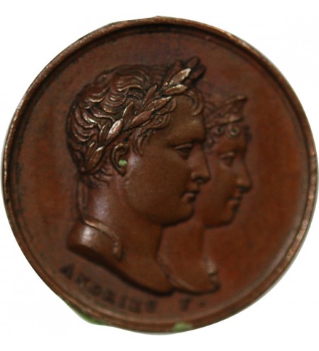 NAPOLEON Ier, NAISSANCE DU ROI DE ROME - PETITE MEDAILLE CUIVRE 1811