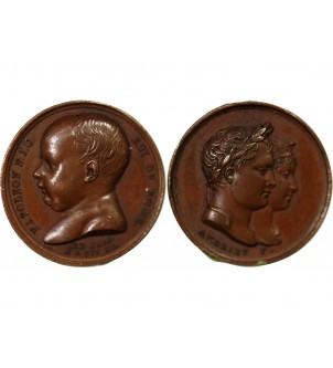 NAPOLEON Ier, NAISSANCE DU ROI DE ROME - PETITE MEDAILLE CUIVRE 1811 2