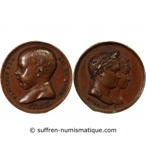 NAPOLEON Ier, NAISSANCE DU ROI DE ROME - PETITE MEDAILLE CUIVRE 1811